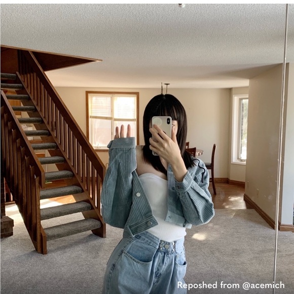 Oversized cropped corduroy chic jacket - Picture 3 of 7